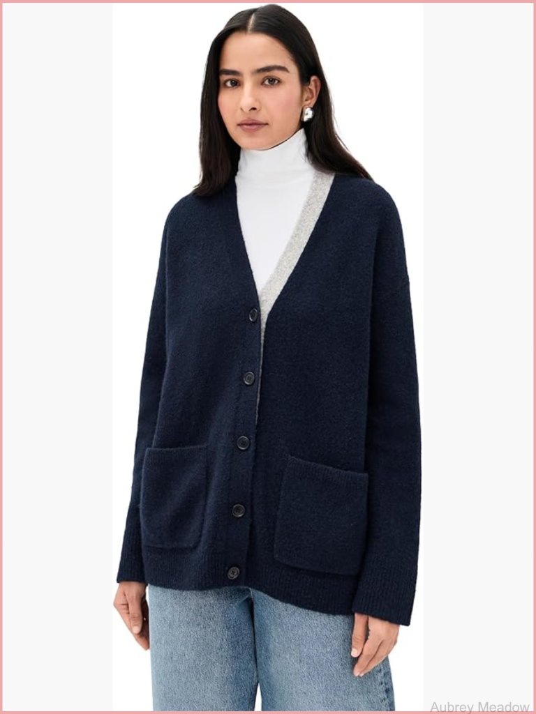 Cozy Knits V-Neck Long Sleeve Sweater With Button Closure